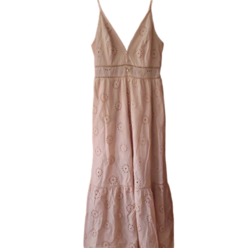 Simplee Womans Cream Embroidered Lace Maxi Dress Size Medium‎